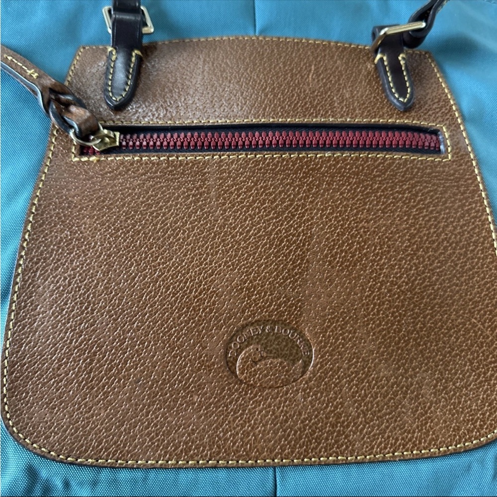 Dooney and Bourke Elegant Blue and Brown Tote Bag - Picture 3 of 16